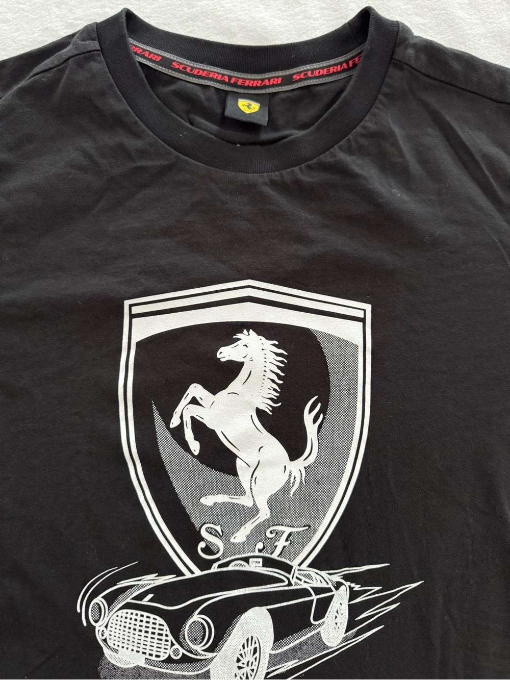 Puma Black Short-Sleeve Graphic Logo Tee with White Crest
